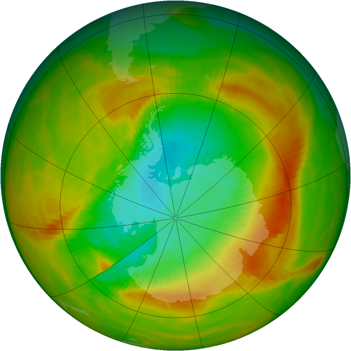 Antarctic ozone map for 11 November 1979